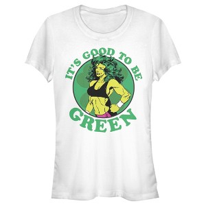 Juniors Womens Marvel St. Patrick's Day She-Hulk Good to be Green T-Shirt - 1 of 4