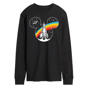 Men's - Disney - Mickey Mouse Retro Space Logo Long Sleeve Graphic T-Shirt - 1 of 4