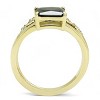 Slickblue Black Diamond CZ Stainless Steel Ring in IP Gold Finish, Women's Ring Size 5-10 - 3 of 4