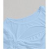 TIME HOLLOW Cut Out Front Ruched Crop Tee - 3 of 3