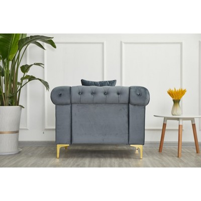 40.9 " Velvet Chesterfield Button-Tufted Chair for Living Room