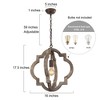 LNC Timeless 1-Light 16" Farmhouse/Rustic Small Lantern Chandelier, Rustic Bronze and Weathered Gray Wood Tone - 3 of 4
