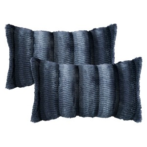 REGALWOVEN Fade-Resistant Plush Striped Luxury Series Soft Fluffy Modern Throw Pillow Covers 2 Pcs - 1 of 4