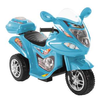 Toy Time Kids Motorcycle - 3-Wheel Electric Ride-On Car with Reverse, Sounds, Headlights - Blue