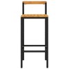 vidaXL Bar Stools 4 pcs Black Poly Rattan and Solid Wood Acacia - 4 of 4