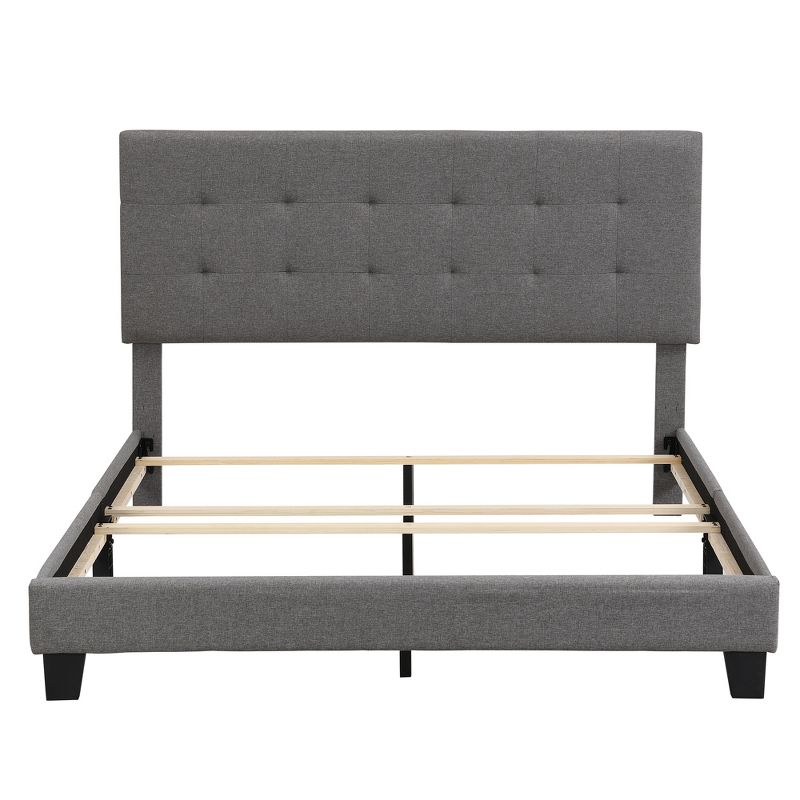 Queen Size Upholstered Platform Bed with Tufted Headboard - ModernLuxe, 5 of 9