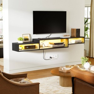 WOWLIVE 60" Floating TV Stand with Electrical Outlets, Media Center - 1 of 4