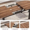 Jojoka 5-Piece Dining Table Set for 6-8 with Upholstered Benches and Stools, 63" Large Extendable Dining Room Table Set for 6 - 4 of 4