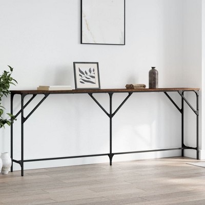 vidaXL Console Table Brown Oak 78.7 in.x11.4 in.x29.5 in. Engineered Wood