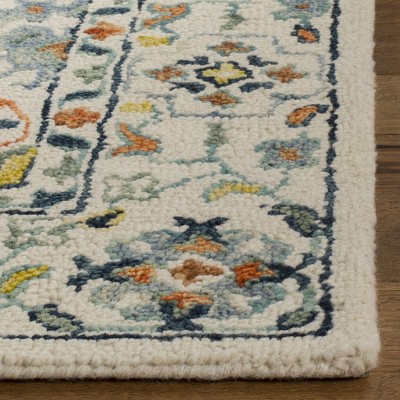Handmade Tufted Blue Wool 3' x 5' Area Rug