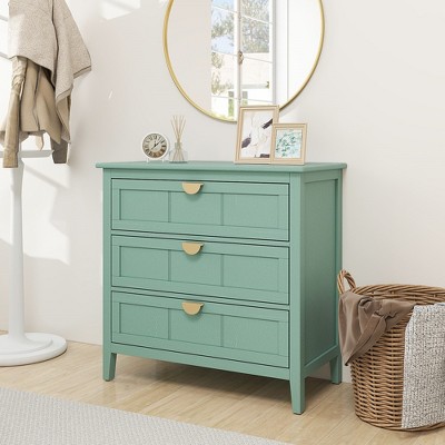 3 Drawer Cabinet, American Furniture,Suitable for bedroom, living room, study,Light Green