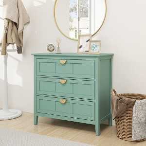 3 Drawer Cabinet, American Furniture,Suitable for bedroom, living room, study,Light Green - 1 of 4