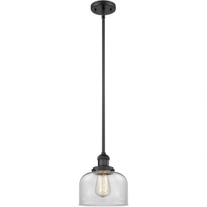 Bell - 1 Light Stem Hung Mini Pendant In Industrial Style-10 Inches Tall and 8 Inches Wide - 1 of 1