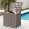 MAYEERTY 30 Gallon Large Capacity Outdoor Deck Box for Patio Furniture Cushions, Pillow with Wheels, Light Brown - 3 of 4