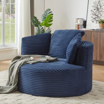 Oversized Corduroy Chair and a Half with Cushioned Backrest, Modern Upholstered Lounge Chair for Living Room or Apartment–The Pop Home