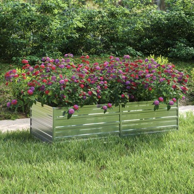 vidaXL Garden Raised Bed 63"x31.5"x17.7" Galvanized Steel Silver