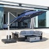 PURPLE LEAF 11 Feet Patio Umbrella Outdoor Round Double-Top Aluminum Umbrella Cantilever Patio Umbrella for Garden Deck Pool Patio - 2 of 4