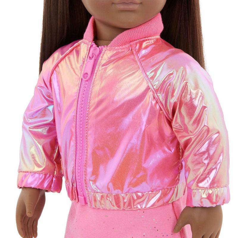 Our Generation Splash of Pink Metallic Bomber Jacket &#38; Dress Outfit for 18&#39;&#39; Dolls, 5 of 6