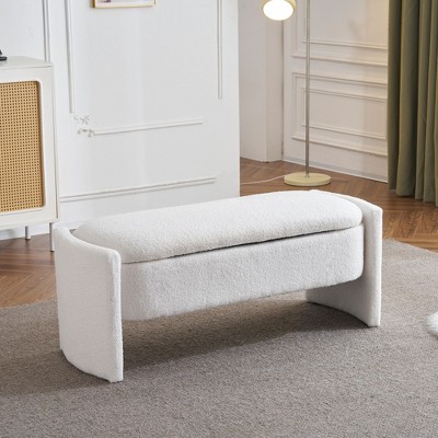 CAVINAS Elegant Storage Ottoman Bench,Extra Long Footrest with Simple and Grand Design,Ottoman with Storage for Living Room and Bedroom
