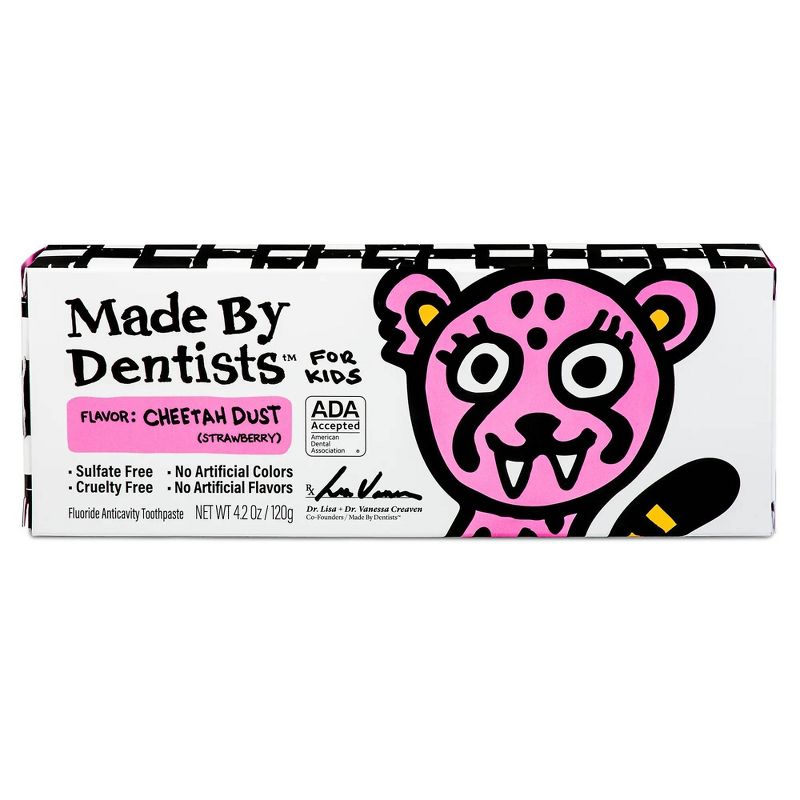 Made By Dentists Kids Cheetah Fluoride Anticavity Toothpaste -Strawberry - 4.2 oz, 5 of 8
