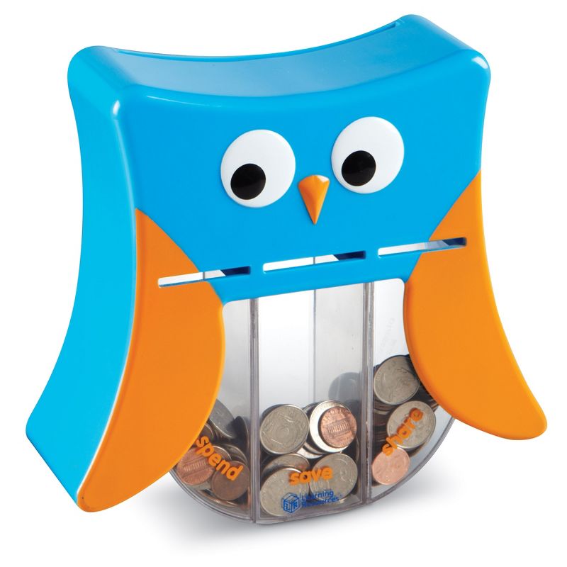 Learning Resources Wise Owl Teaching Bank, Money Toy, Save Spend Give Bank, Ages 3+, 1 of 7