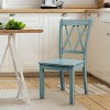 ADILE Set of 2 Dining Chairs, Rubber Wood Dining Room Chair, Antique Sage Green - 2 of 4
