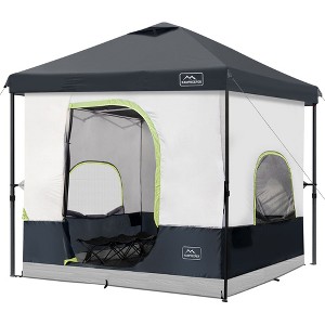 KAMPKEEPER 10x10 Pop Up Canopy with Camping Inner Tent, Fits 6 Person, Black - 1 of 4