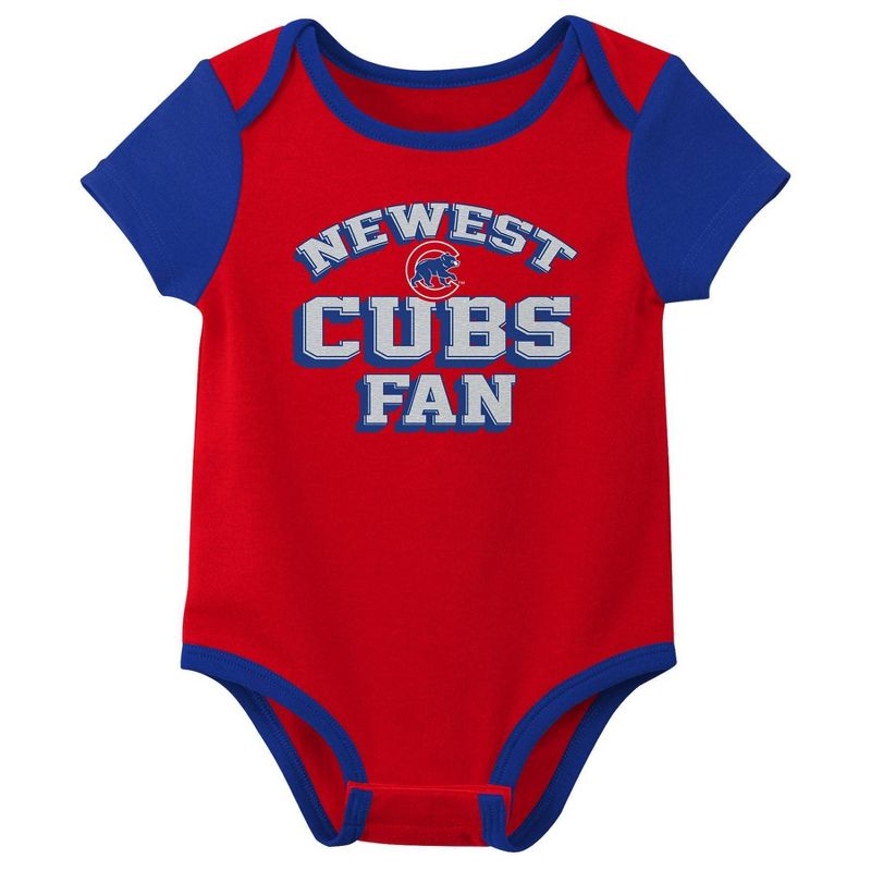 MLB Chicago Cubs Infant Boys&#39; 3pk Bodysuit, 3 of 5
