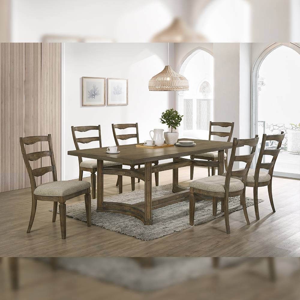 Photos - Dining Table 88" Parfield  Weathered Oak Finish - Acme Furniture