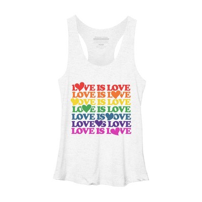 Adult Design By Humans Love is Love Rainbow Pride Repeat By BubbSnugg Racerback Tank Top