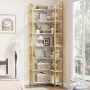 GAOMON Corner Bookshelf,L-Shaped Bookcase, Industrial Large Bookcases with Beaded Design Tall Display Rack Shelf for Living Room Bedroom - 4 of 4