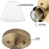 Runesay Rustic Semi Flush Mount Ceiling Light, 1-Light Vintage Industrial Indoor Vanity Hardwired 7.28'' Funnel Flared Glass Shade - 4 of 4