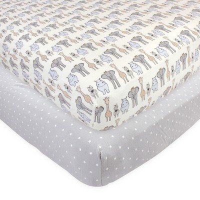 Hudson Baby Infant Boy Cotton Fitted Crib Sheet, Royal Safari, One Size ...