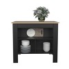 INFURNIC Kitchen Carts and Islands Kitchen Island with Three Storage Shelves and Spacious Prep Area, Black, 27.5"*40.5"*35.4" - 3 of 4