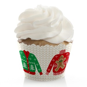 Big Dot of Happiness Ugly Sweater - Holiday and Christmas Party Decorations - Party Cupcake Wrappers - Set of 12 - 1 of 4