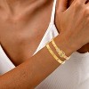 2PCS Gold Bracelets for Women Friendship & Love Theme Crystal Bangle Set Stainless Steel Non Tarnish Jewelry - 3 of 4