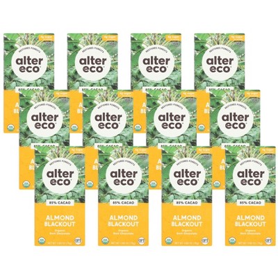 Alter Eco Organic Almond Blackout Chocolate Bar - Case of 12/2.65 oz