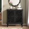 Bella Depot Vintage 2-Door Accent Cabinet, Storage Sideboard with Adjustable Shelf and Solid Wood Legs for Living Room Entryway - 2 of 4