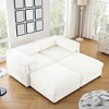 75.5" Chenille Modular Sectional Sofa Bed with Cylindrical Cushios and Storage Seat for Small Living Room - 3 of 4