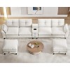Vipbear 115 "Modular combination sofa with Bluetooth speaker and USB charger, cloud sofa with LED lights, for living room, apartment - 2 of 4