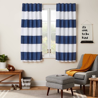 63" Blackout Rugby Striped Panel Navy - Pillowfort™
