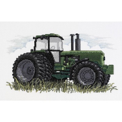 Janlynn Counted Cross Stitch Kit 12"X7"-Tractor (14 Count)