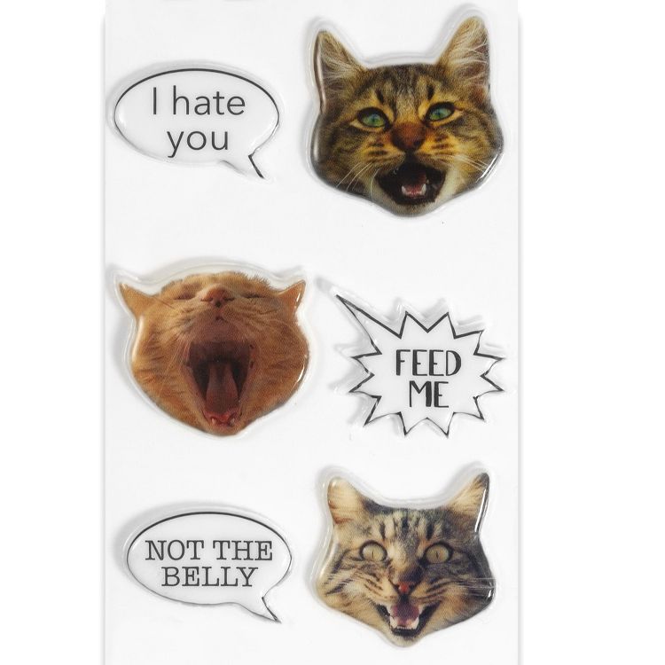 Underground Toys Puffy Adorable Cat Stickers For Note Book & Journal Decorations - Sheet of 20, 3 of 7