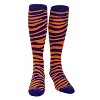 Mk Socks Tiger, Zebra, Cat Stripes Long Baseball, Football, Soccer Socks - Navy Orange - 2 of 3