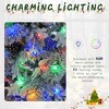 4FT/6FT/7.5FT Pre-Lit Snow Flocked Christmas Tree with Pine Cones, Artificial Tree with Branch Tips and Multi-Color LED Lights, White+Green-ModernLuxe - image 4 of 4