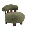 ModernLuxe Accent Chair, Wooden Upholstered Slipper Chair, Single Sofa Lounge Chair - 3 of 4