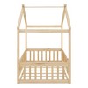 Kumasinova Solid Wood Twin/Full Bed Frame with Roof,Playhouse Style Floor Bed with Safety Rails,Twin/Full Size Bed Frame for Kids,Teens,Girls,Boys - 3 of 4