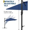 TackView Large Patio Cantilever Umbrella, 10' X 10' Aluminum Outdoor Cantilever Offset Umbrella with 360-Degree Rotation for Backyard, Pool - 4 of 4