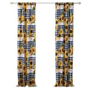Sunflower Window Panel Blackout Curtain Pair 42" x 84" Gold by Barefoot Bungalow - 1 of 4
