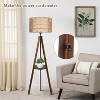 KTMBDW Tripod Floor Lamp, Mid Century Wood Standing Lamp, Modern Design Shelf Floor Lamp for Living Room, Bedroom, Office, Brown - 4 of 4